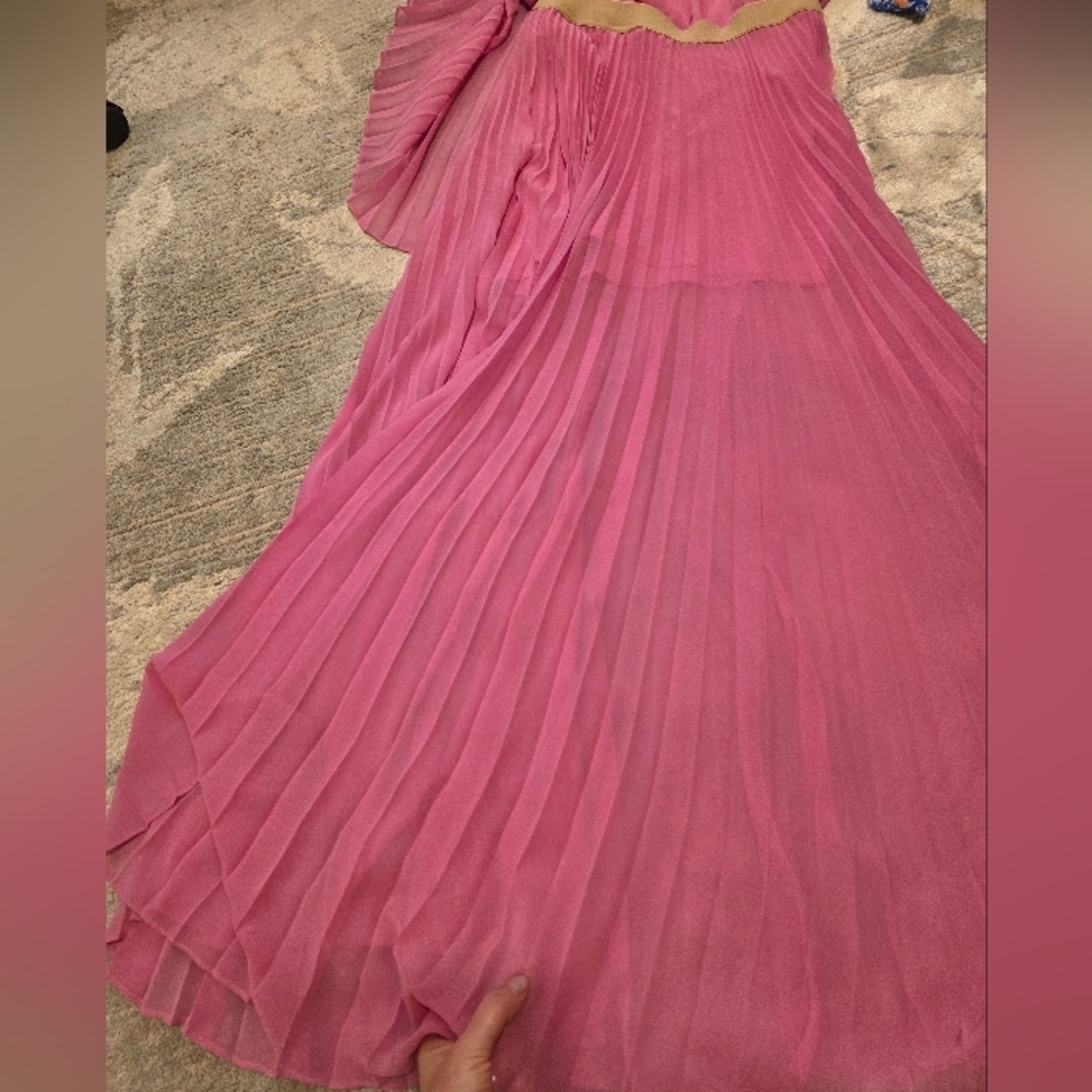 BCBGMAXAZRIA Shaina Pink Sleeveless Pleated Gown Barbie XXS - Picture 15 of 16